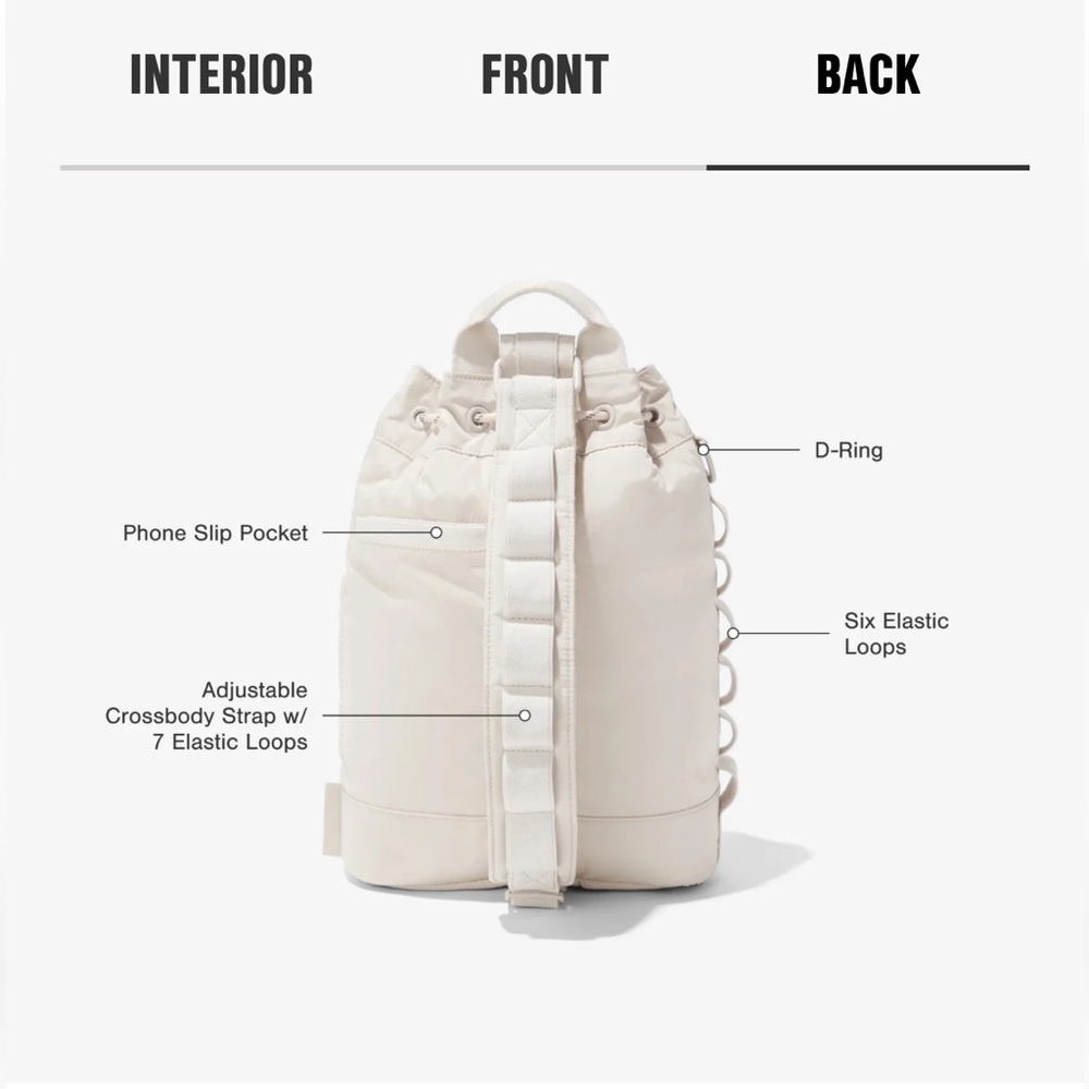 Dagne Dover Cream Drawstring Backpack - Picture 2 of 11